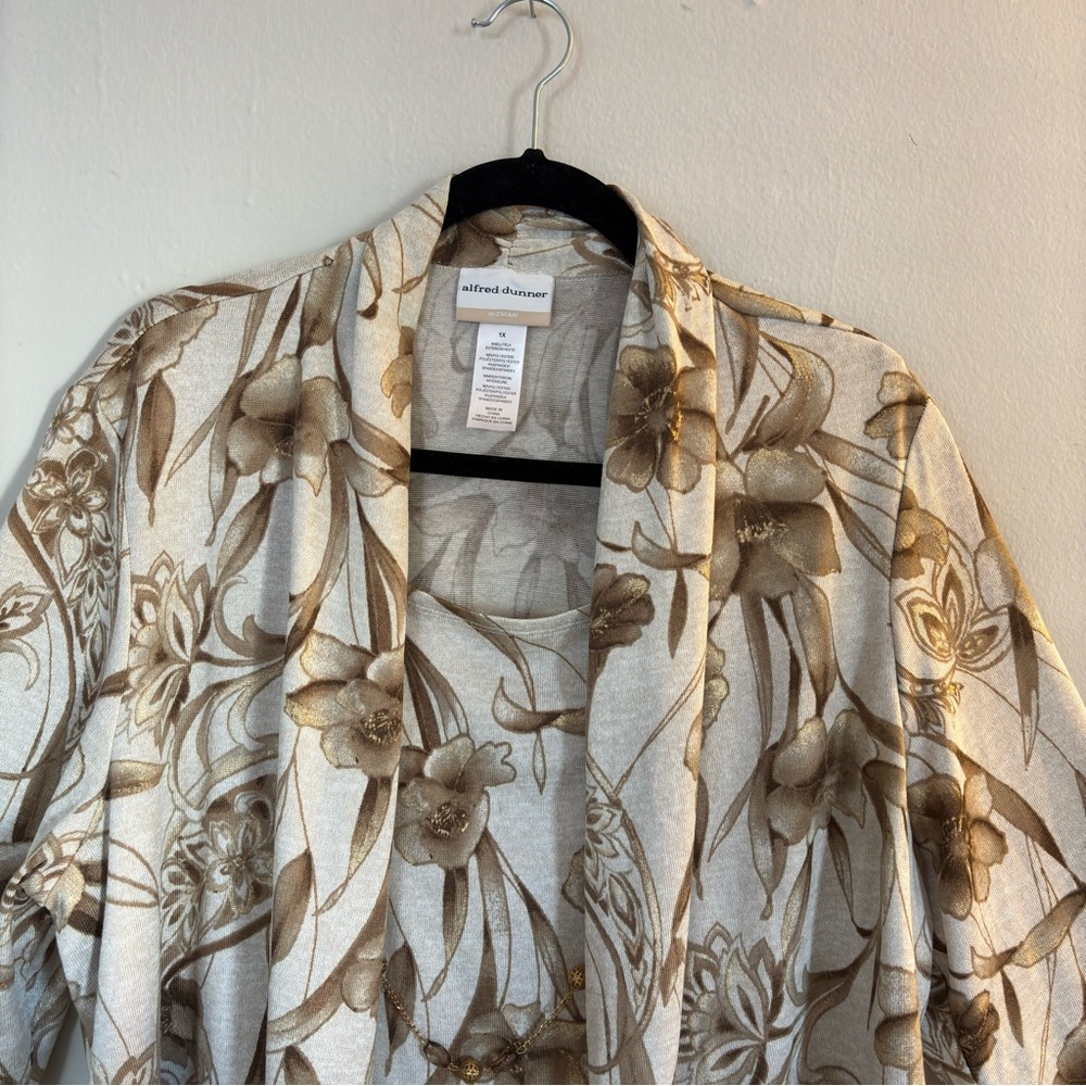 Alfred Dunner lightweight sweater with floral print and 3/4 sleeves, size 1x - Picture 6 of 16